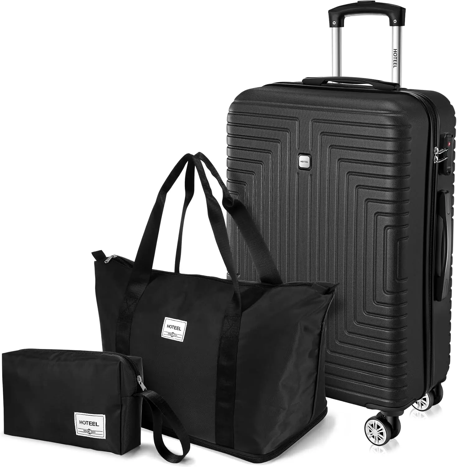 

3pcs Luggage Set Hard Shell Suitcases Travel Packing Box With Wheel TSA Aproved Lock And Carry On Bag Wash Bag Travel Suit Case