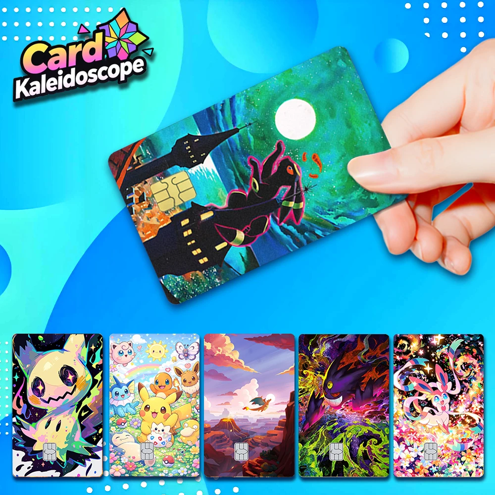 

Pocket Monsters Credit Card Skin Sticker Charizard and Gengar Matte Stickers for VISA JCB Mastercard and Other IC Bank Card