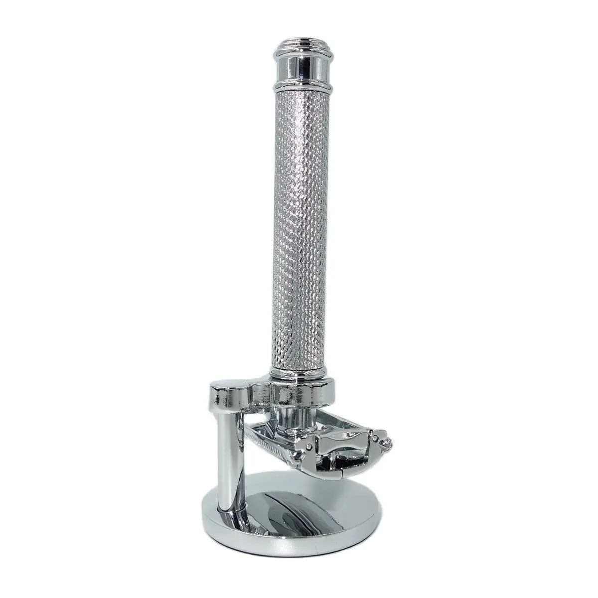 iRAZOR Stainless Steel Double Edges Safety Razor Close & Smooth Shaver Heavy  Twinkle Chrome Stand with Stand 10 Blades