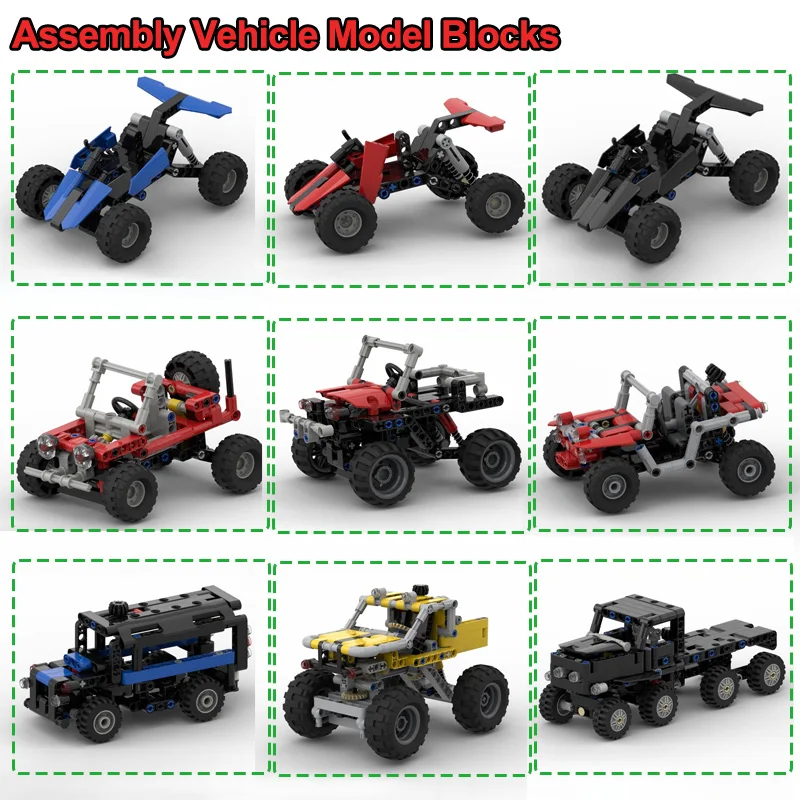 

MOC Sand Buggy With Shock Absorbers Small Building Blocks Collectible Off-road Vehicle Assembly Toys Model Bricks Holiday Gifts