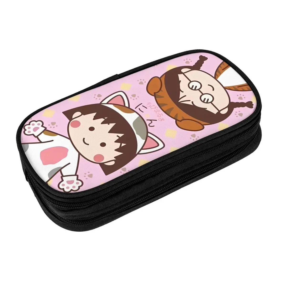 Japanese Cartoon Chibi Maruko-Chans Pencil Cases Pencilcases Pen Box for Student Large Storage Bag Office Gifts Stationery