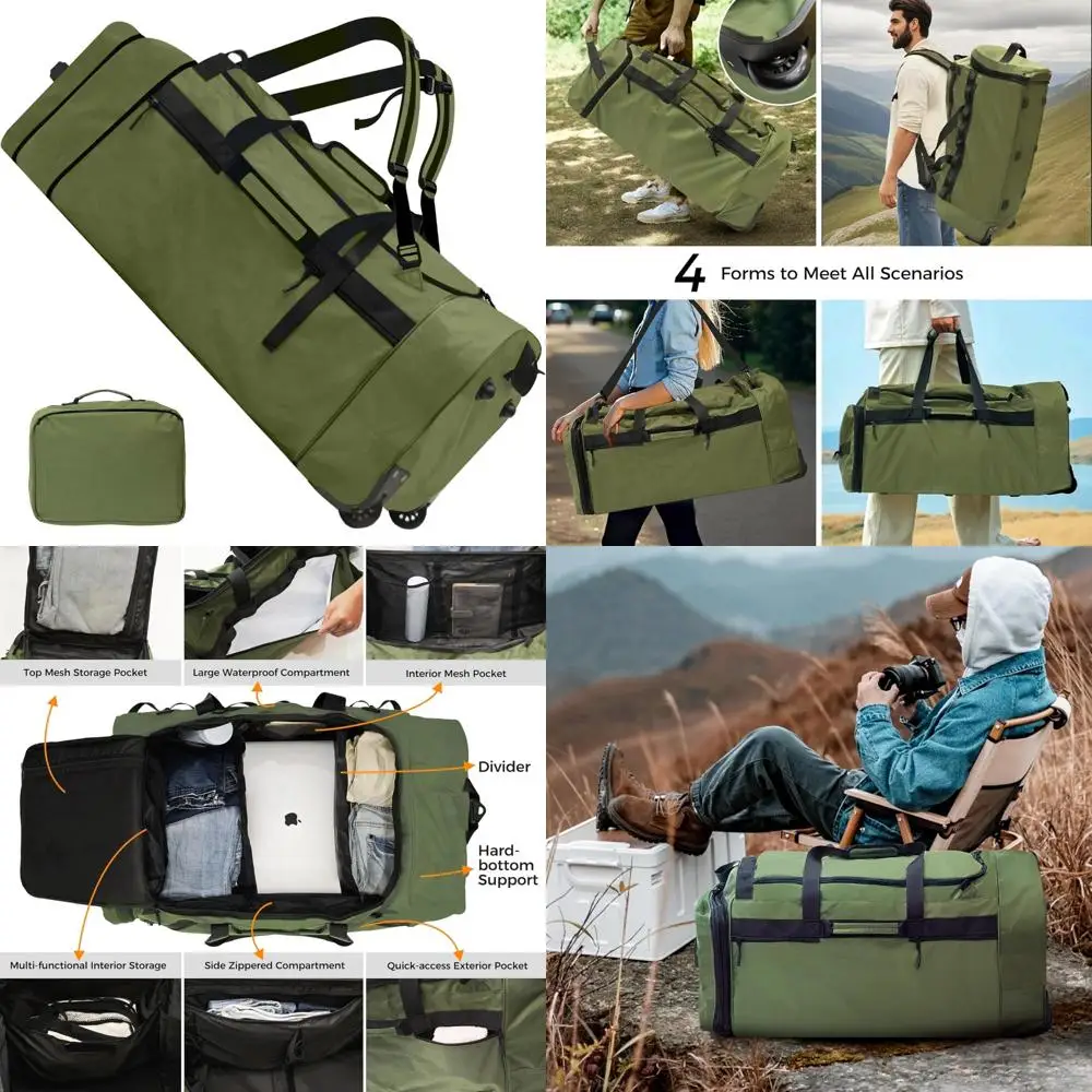 กระเป๋าเดินทางแบบมีล้อขนาด 110 ลิตร/120 ลิตร - ดีไซน์ไม่หย่อนคล้อย 28 นิ้ว สำหรับบรรทุกของหนัก กระเป๋าเดินทางกันน้ำพร้อมสายสะพายและช่องแบ่ง