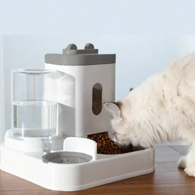 Accessories 2-in-1 Automatic Feeder Dog Cat Food Bowl and Water Feeding Device Pet Large Food Dispenser Puppy Pet Kitten Bowl
