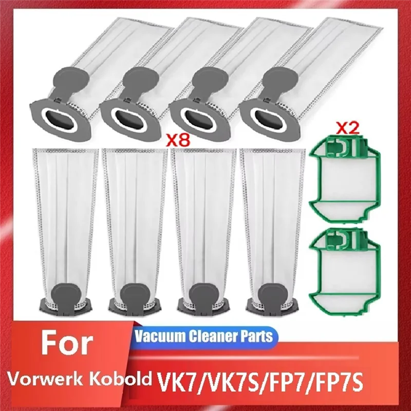 【الكعكة الساخنة】أكياس مكنسة بديلة للفلتر لنماذج Vorwerk Kobold VK7 FP7 VK7S FP7S - مجموعة ملحقات التنظيف