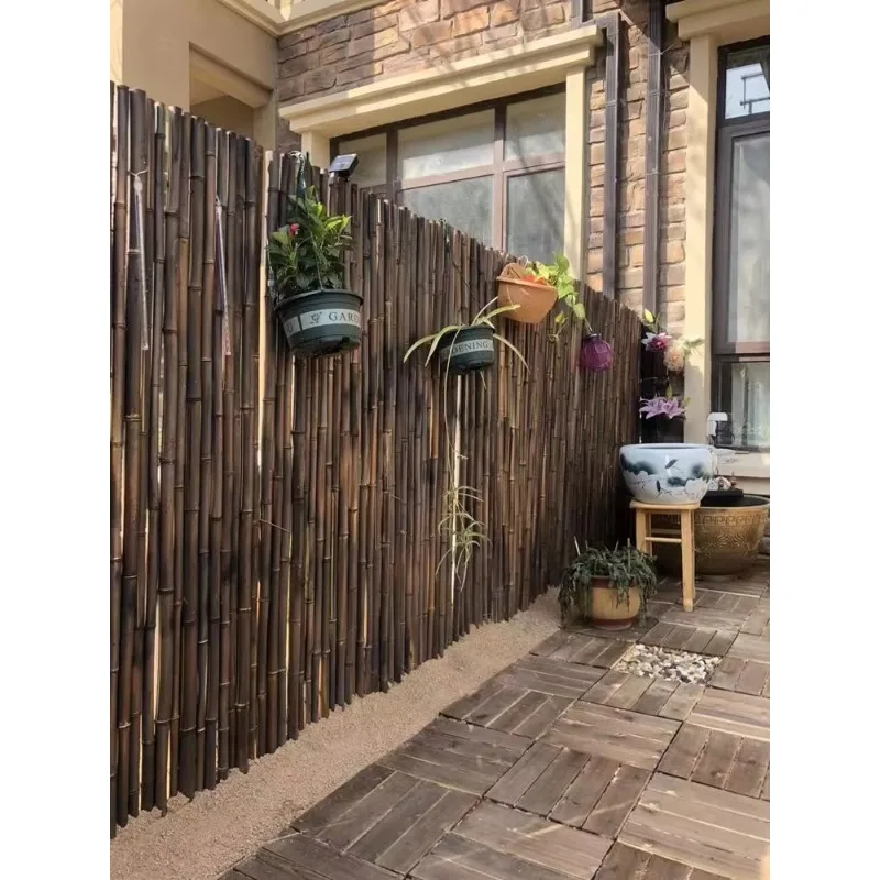 Antiseptic Carbonization Bamboo Fence, Courtyard Partition Fence for Outdoor Use