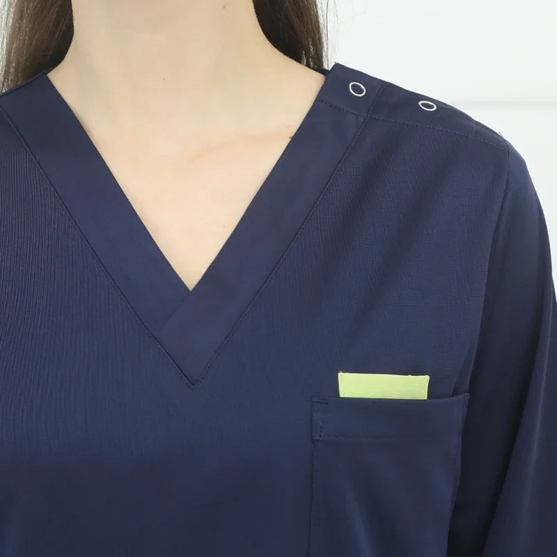 Frauen Männer seidig Peeling Uniform Pflege Arbeits kleidung einfarbige Peelings setzen anti statische Top und Hose Langarm Arbeits anzüge 2020-20