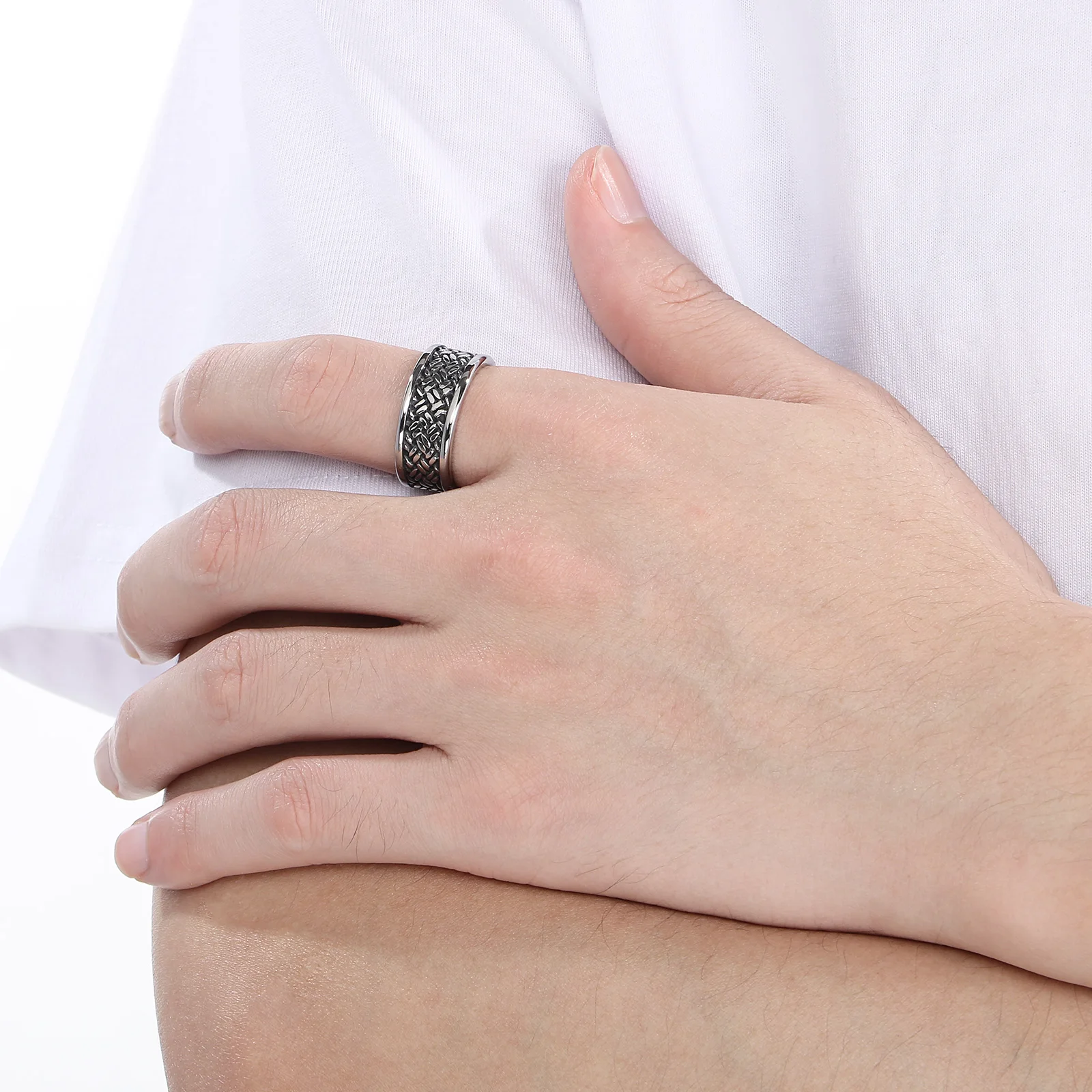 Fongten Vintage Stainless Steel Charming Men's Ring Classic Viking Finger Accessories Punk New Fashion Jewelry Birthday Gifts