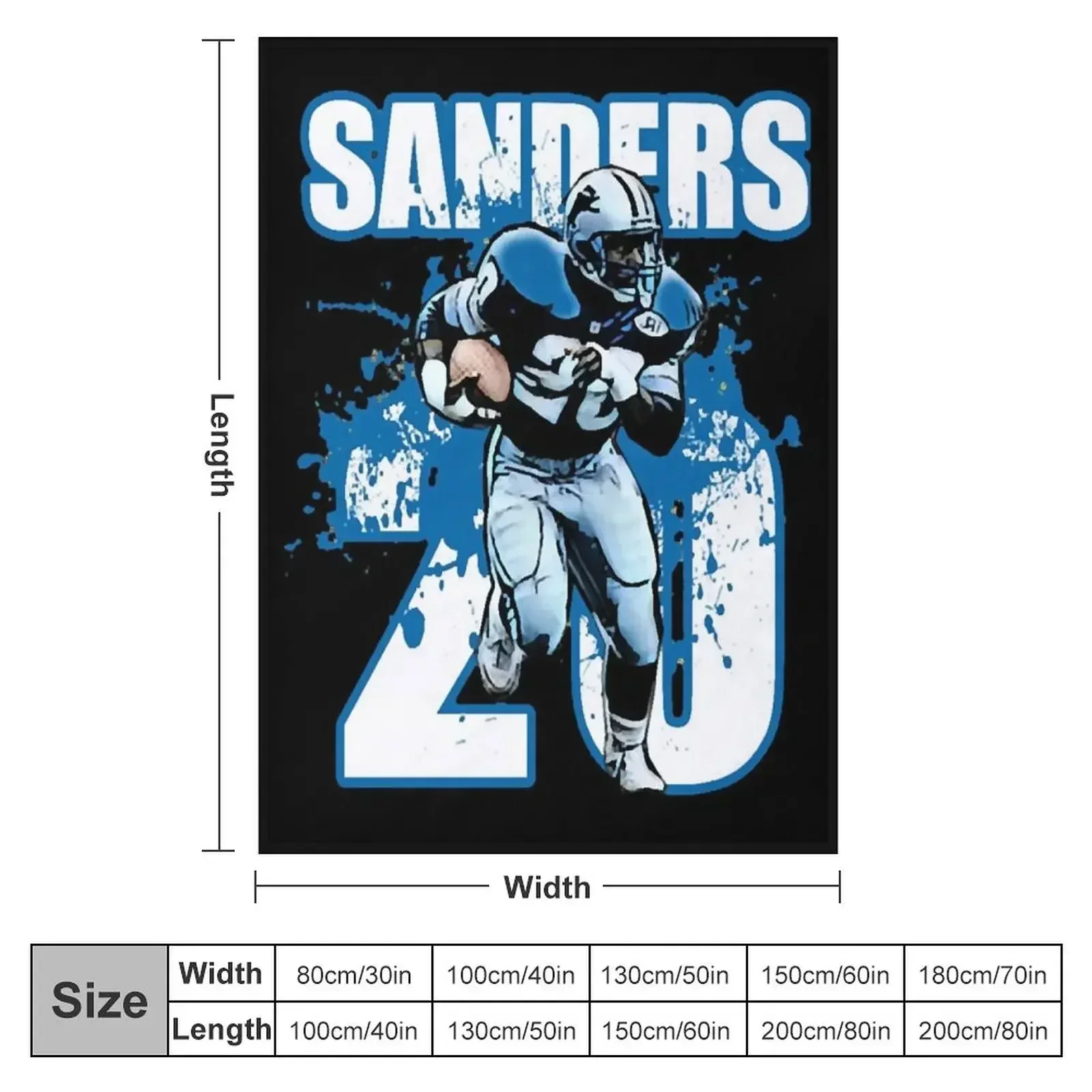 Barry Sanders 20 Throw Blanket Beach Bed covers Sleeping Bag Custom Plaid decorative Blankets