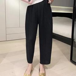 Folded Fish Scale Pants, Loose and Casual Radish Pants, Small Leg Harlan Pants for Women