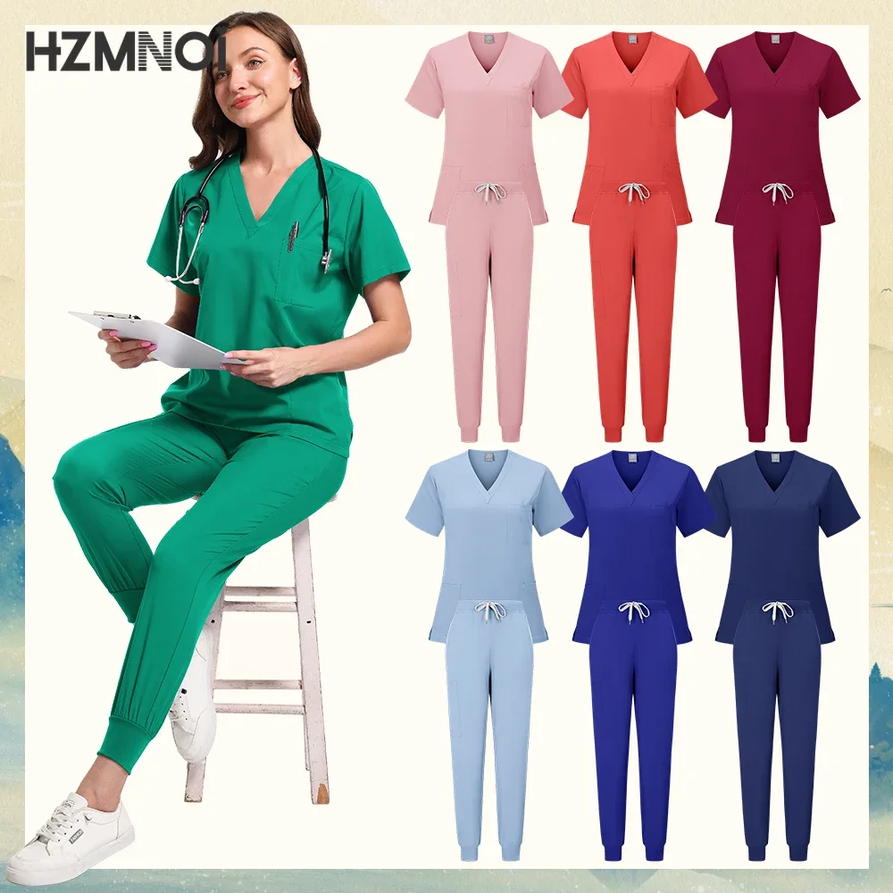 

Surgical Uniforms Woman Nursing Enfermeria Sets Top Pant Articles Medical Uniform Scrubs Clinical Beauty Salon hospital Suits