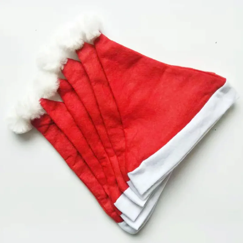 

Red Christmas Hats for Adults Kids Non-woven Fabric Santa Claus Xmas Hats Cap Merry Christmas New Year Festival Party Decoration