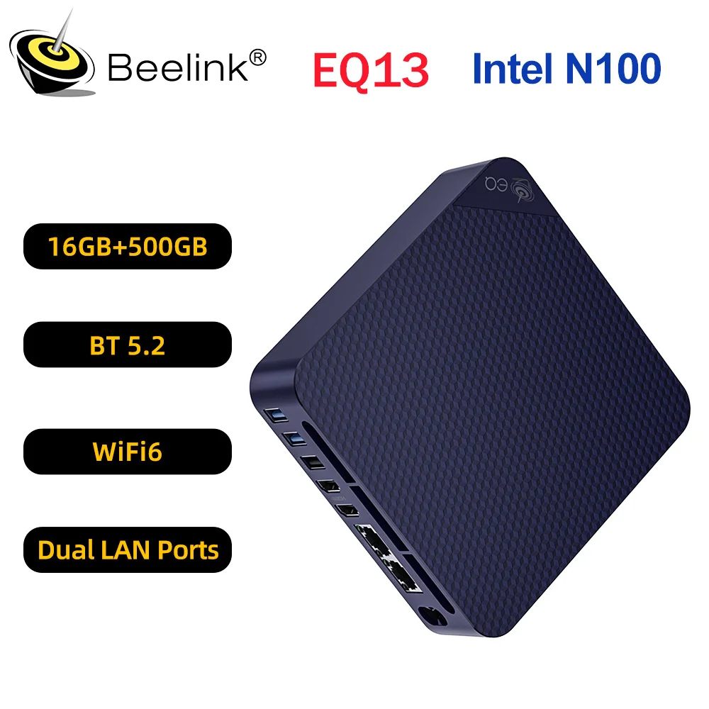 Imagem -02 - Beelink-computador para Jogos Dual Lan tipo c Eq13 Intel 12th N200 N100 Ddr4 16gb 500gb Ssd vs S12 Pro t8 Pro U59 pc