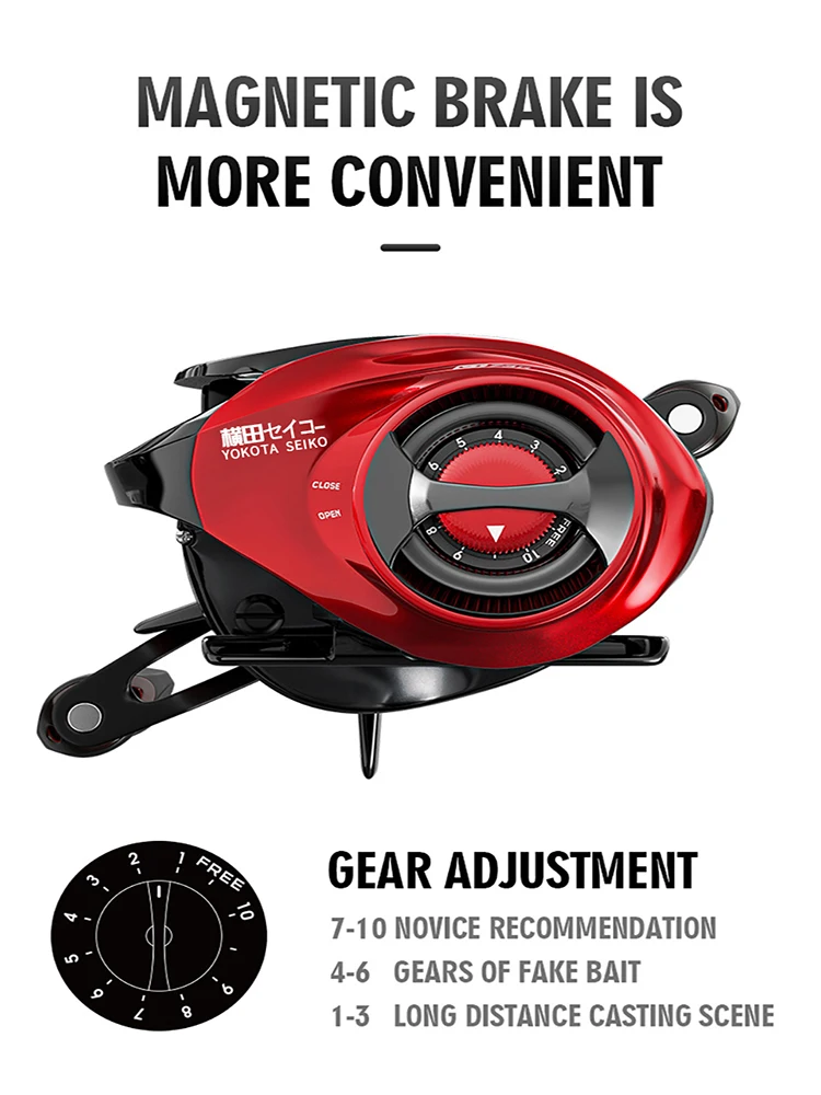 Ultra Pürüzsüz Balıkçılık Baitcasting Makarası 10 KG Max Sürükle 17 + 1 BB 7.3:1 Yüksek Dişli Metal Hattı Fincan Deniz Jig Tekerlek Yayın Balığı Bas