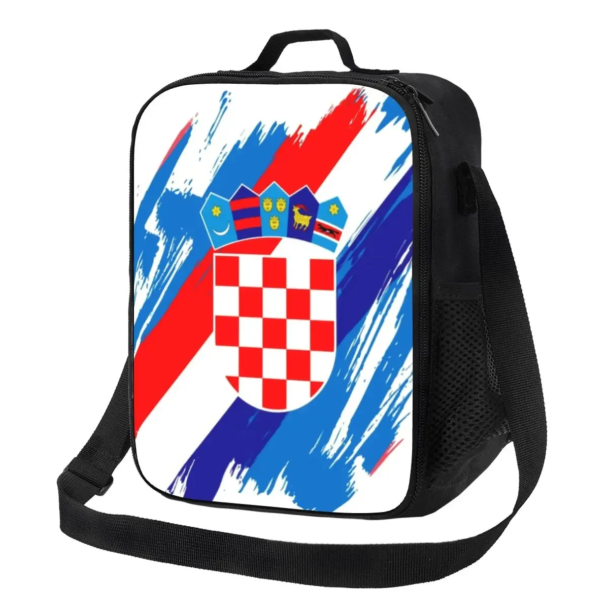 

Flag Of Croatia Resuable Lunch Box for Leakproof Croatian Patriotic Proud Cooler Thermal Food Insulated Lunch Bag Office Work