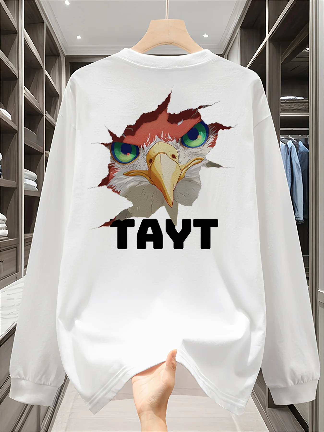 

Тяжелая модная брендовая футболка из чистого хлопка с принтом букета, рукавами и длинными рукавами, мужская повседневная спортивная уличная свободная и