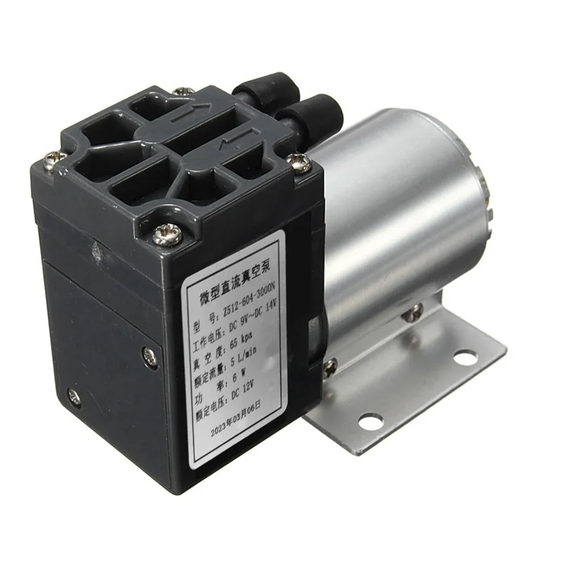حار بيع-1 قطعة الفضة + الأسود 65-120Kpa DC12V 6 واط مضخة تفريغ صغيرة الضغط السلبي مضخة شفط مع حامل لتحليل الغاز Sampli #1