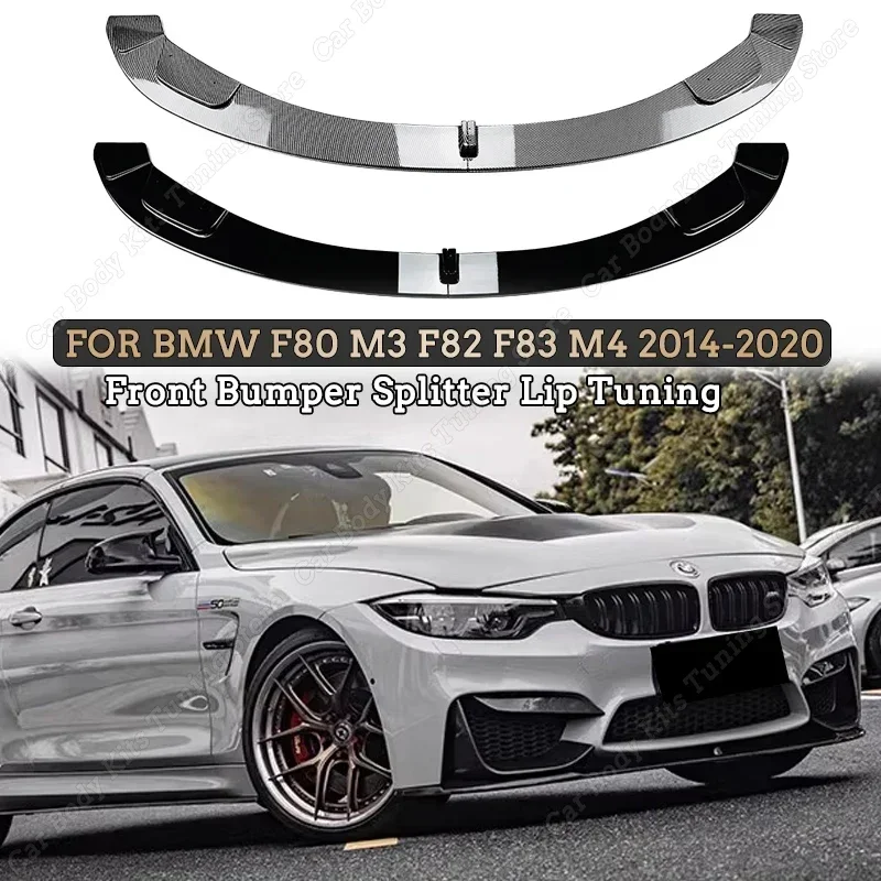 

For BMW F80 M3 F82 F83 M4 2014-2020 Front Bumper Splitter Lip Spoiler Diffuser Deflector For Car Tuning Accessories Gloss Black