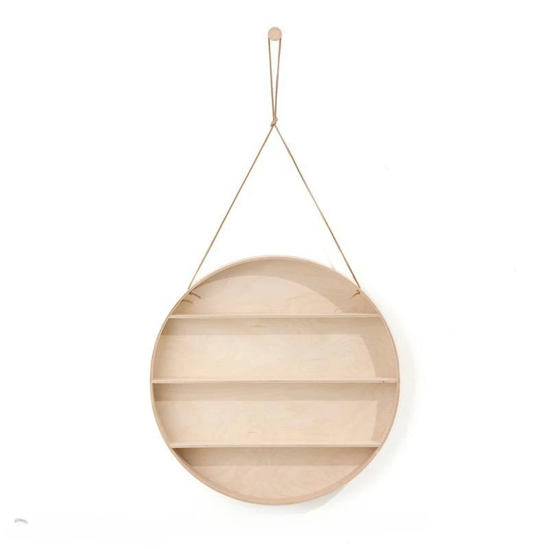 

Wooden Circular Shelves Wall Porch Children's Room Shelves Creative Children's Room Wall Hanging Background Wall Pieces