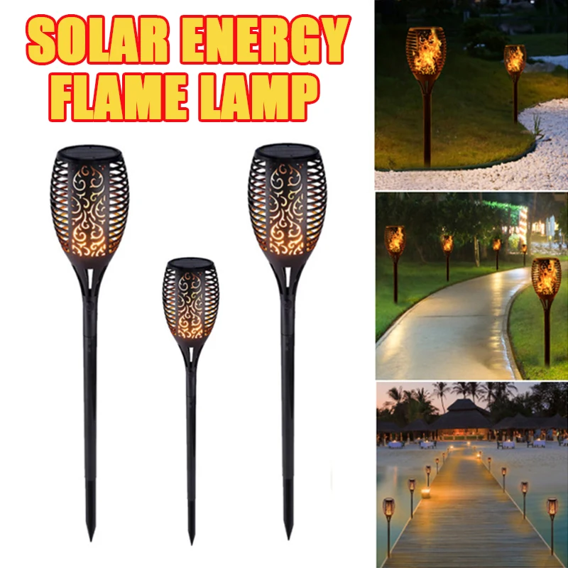 

LED Solar Flame Lamp Camping Outdoor Waterproof Landscape Lawn Lamp Dancing Flicker Lights For Garden Decor