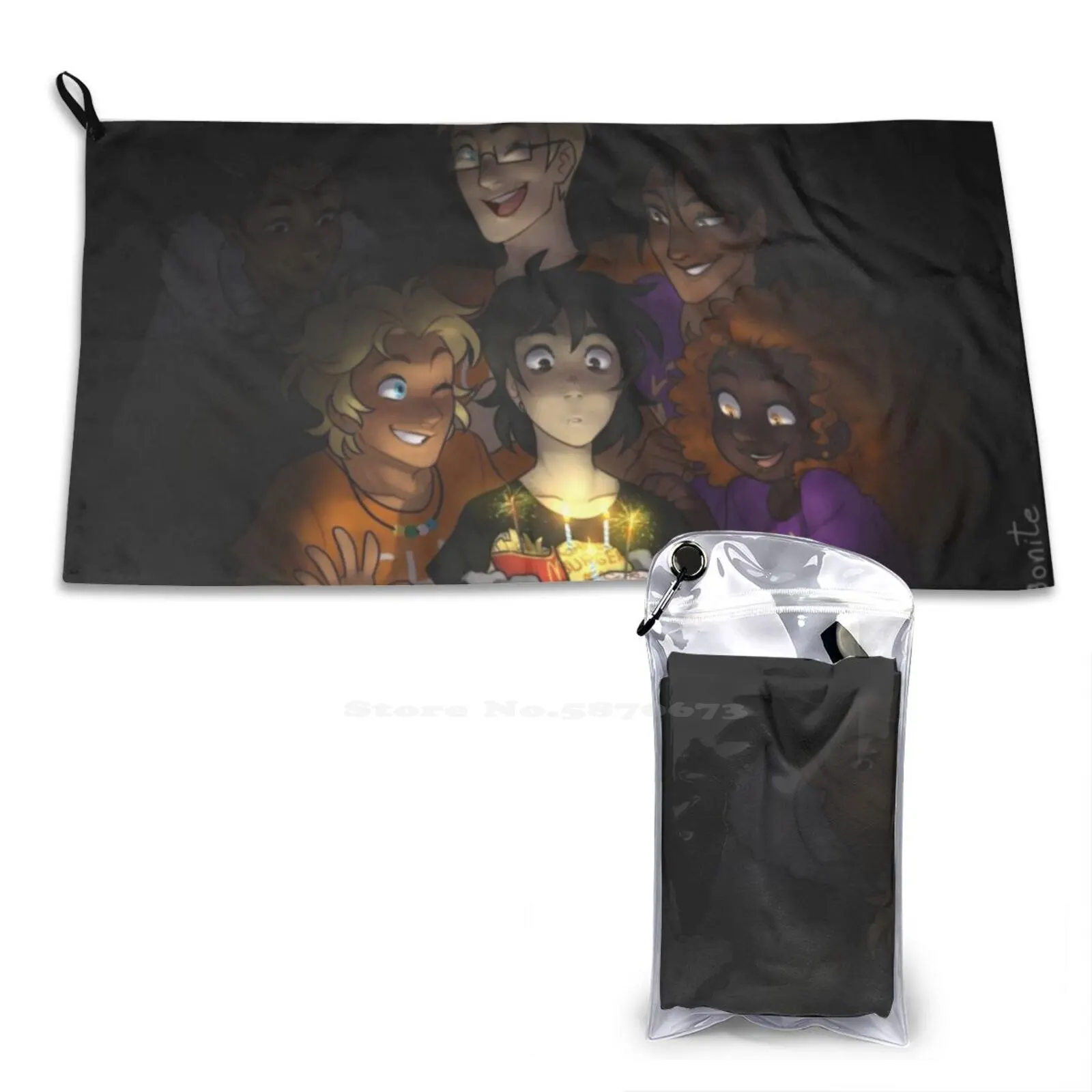 Happy Happy Meal Custom Soft Sport Towels Home Outdoor Percy Jackson Heroes Of Olympus Nico Di Angelo Hazel Levesque Jason