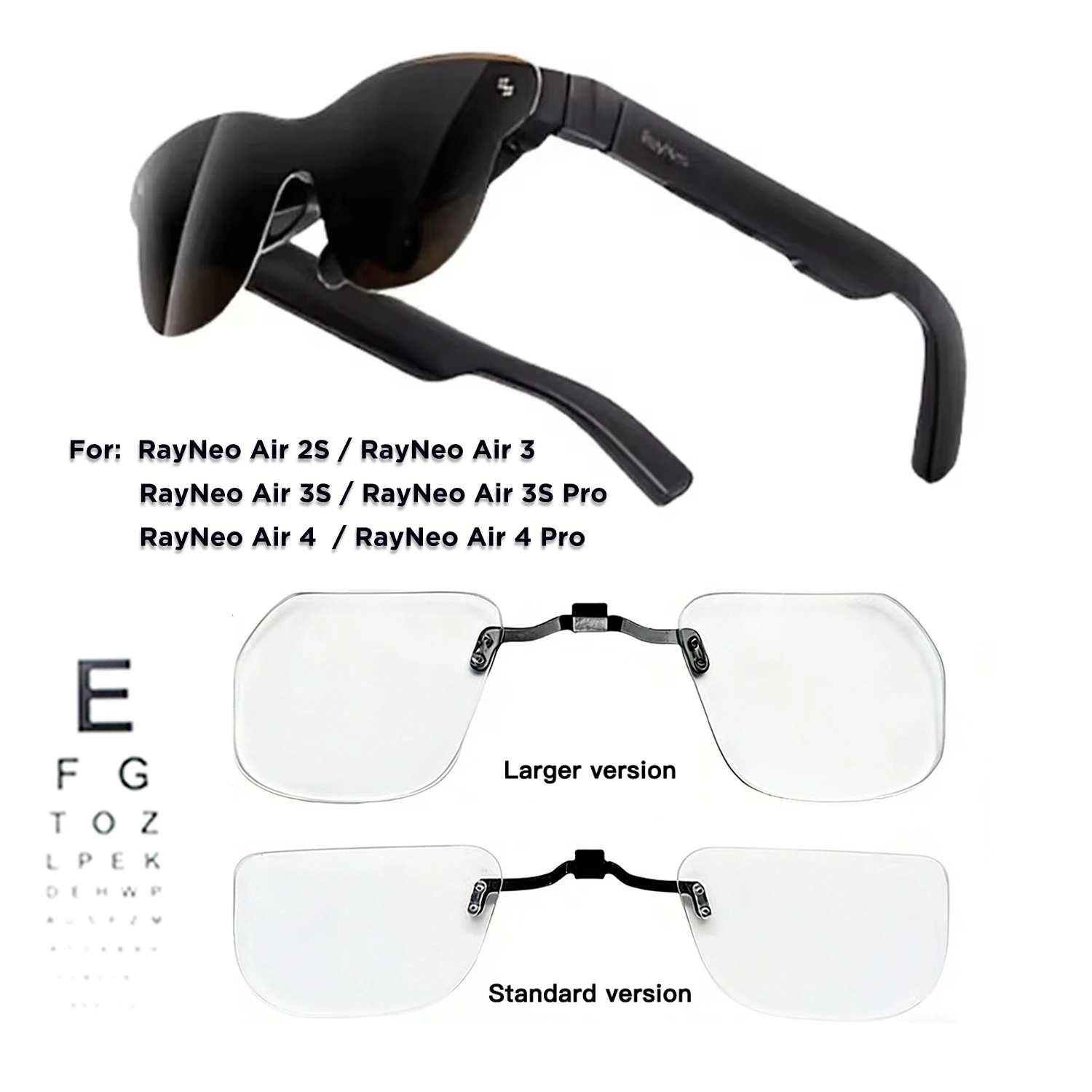 Lentilles personnalisées pour lunettes intelligentes RayNeo Air 4/Air 4 Pro/Air3S Pro/Air3/3S/Air 2S, myopie et hypermétropie, anti-lumière bleue, anti-reflets