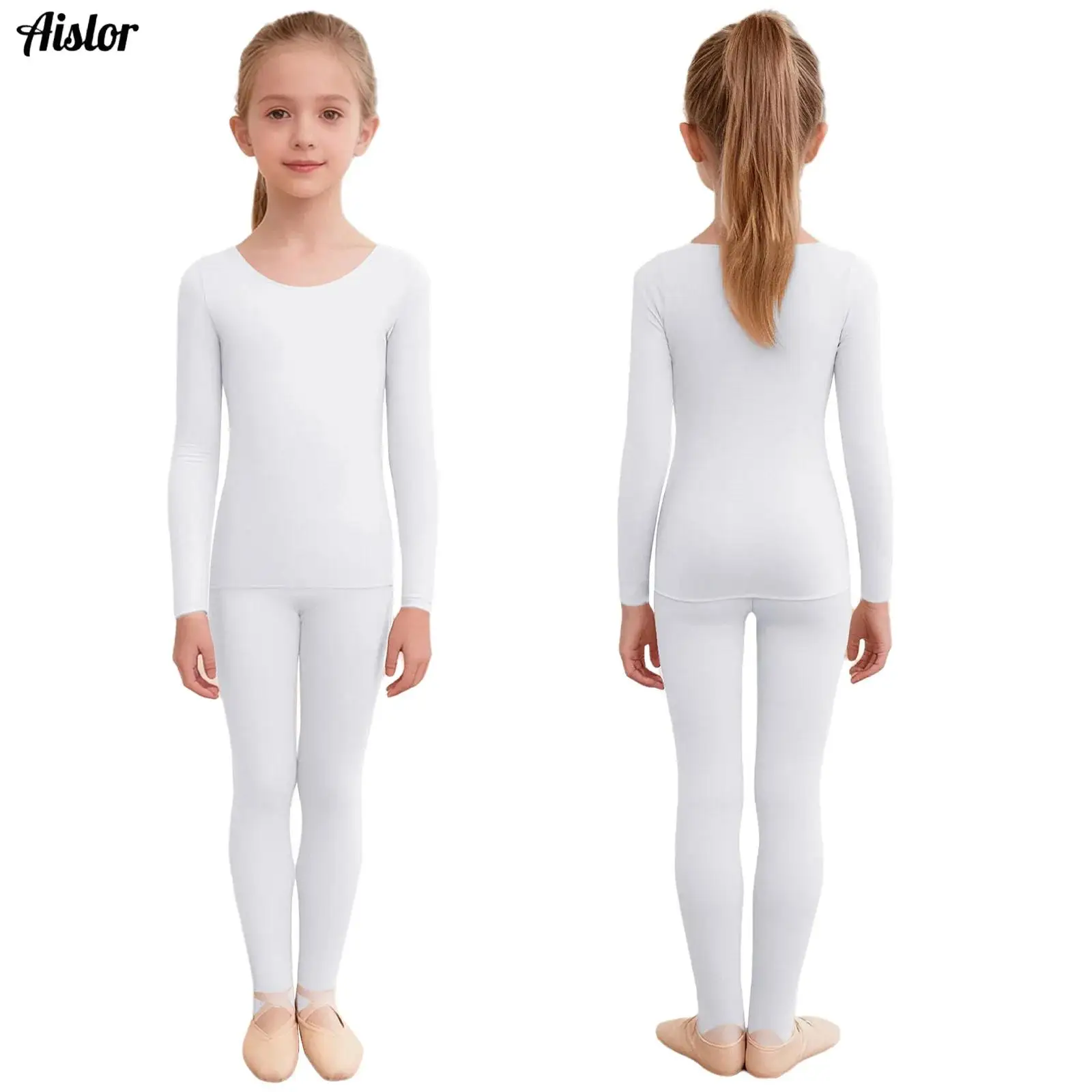 

Kids Thermal Underwear Set Winter Fleece Thick Stirrup Leggings Dance Costume Girls Long Johns Children Underwear Kids Clothes