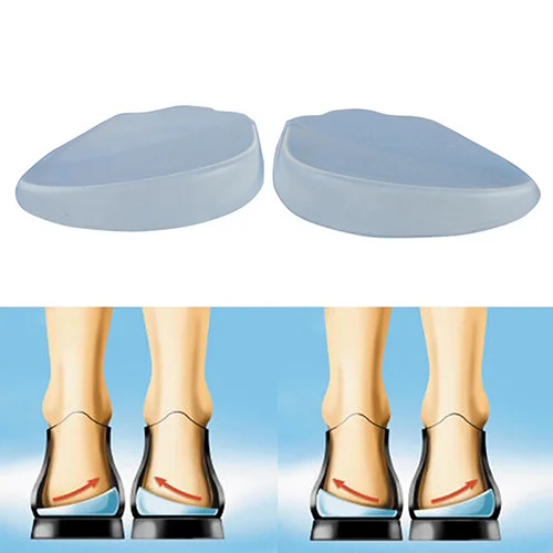 Silicone Gel Forefoot Orthotic Arch Support Massaging Insoles Insert Cushion SS Transparent O-shaped back pad  leg correction