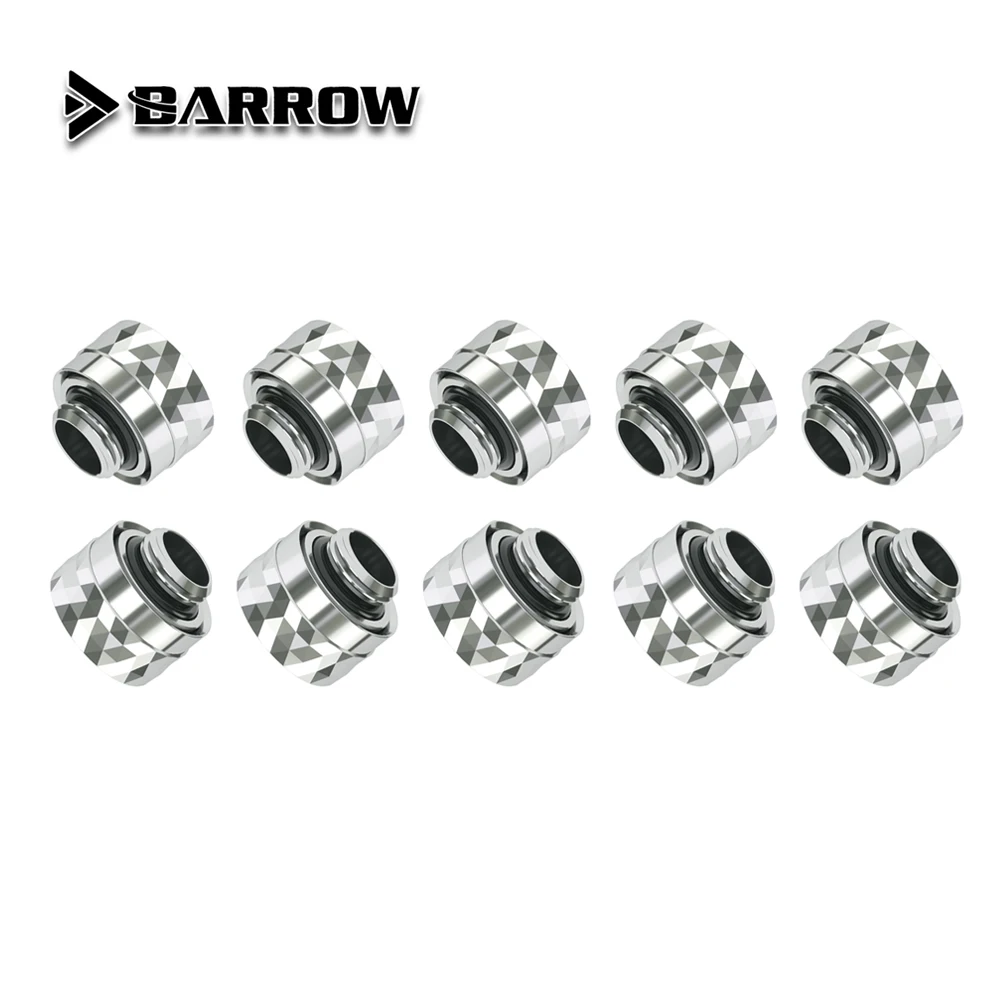 Barrow 8/10pcs Dazzle OD14mm Hard Tube Fitting Water Cooling G1/4'' Thread Connector for PETG Acrylic Pipe TDKN-T14