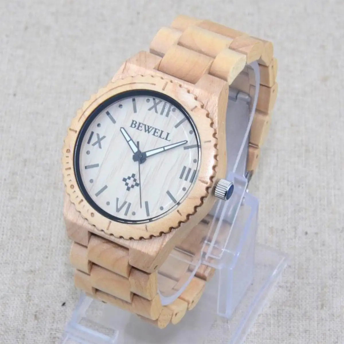 

Luxury Natural Wood Maple Carbonized bamboo Sandalwood Calendar Men Quartz Wooden Watch Round square Dial