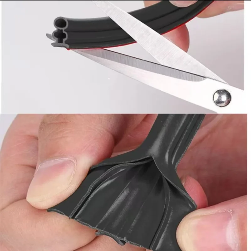 6M/1Roll Window Dustproof Soundproof Bedroom Door Weather Sealing Strip 10*2-15mm Self Adhesive Anti-Collision Sound Insulation