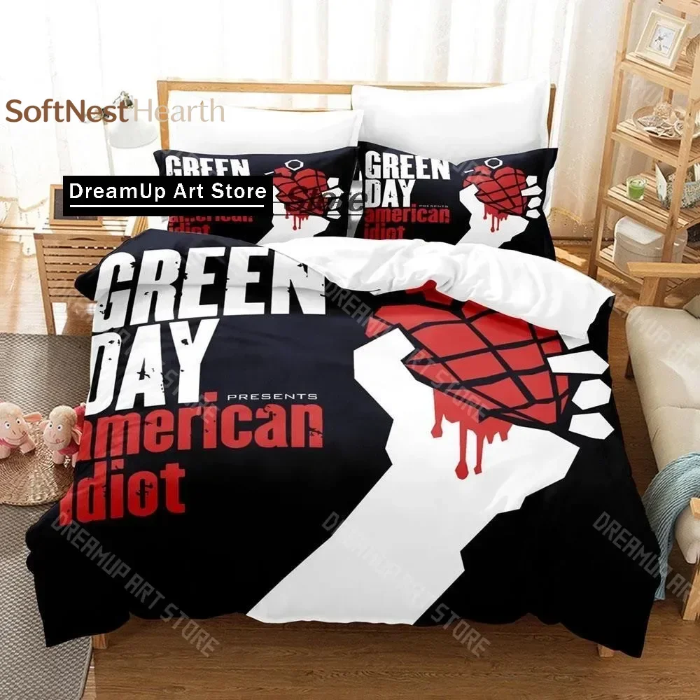 2026 Green Day ' AMERICAN IDIOT Bedding Set Single Twin Full Queen King Size Bed Set Aldult Kid Bedroom Duvetcover Sets Bed Shee