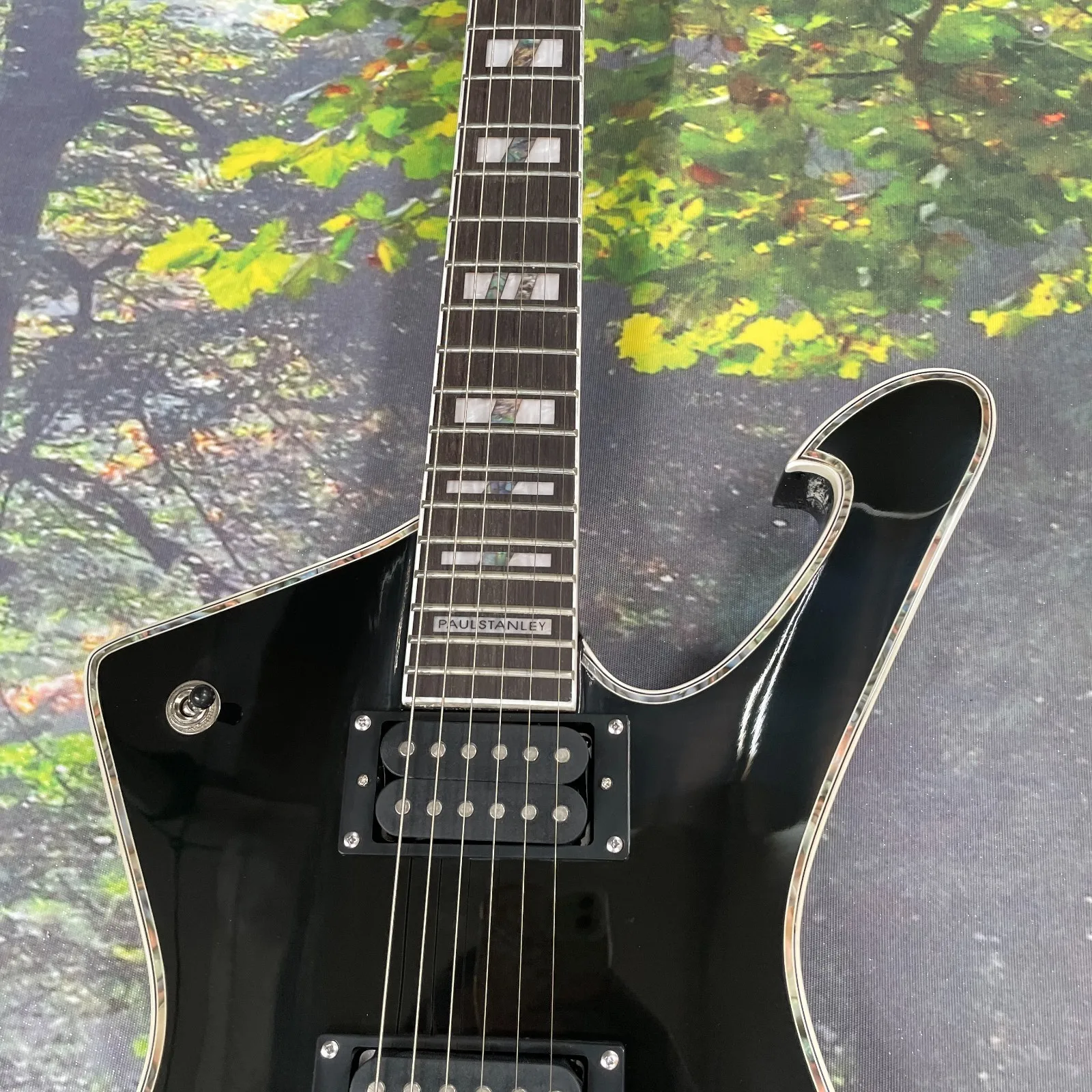 جديد أسود Iba.z Iceman Guitar 6s جولة سبائك الكروم مصنع مخصص