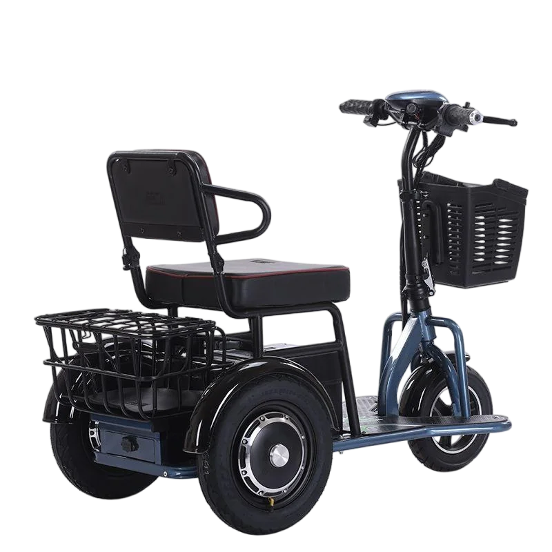 700 W 3-Rad-Elektroroller mit zwei Motoren, große Reichweite, 80 km, vormontiertes Elektro-Dreirad für Familienfrau mit abnehmbarem Korb