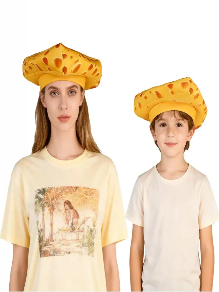Zawaland Chapeau de Fromage Amusant Thème Alimentaire pour Enfants et Adultes, Accessoire de Déguisement pour Fêtes, Carnavals et Cosplay