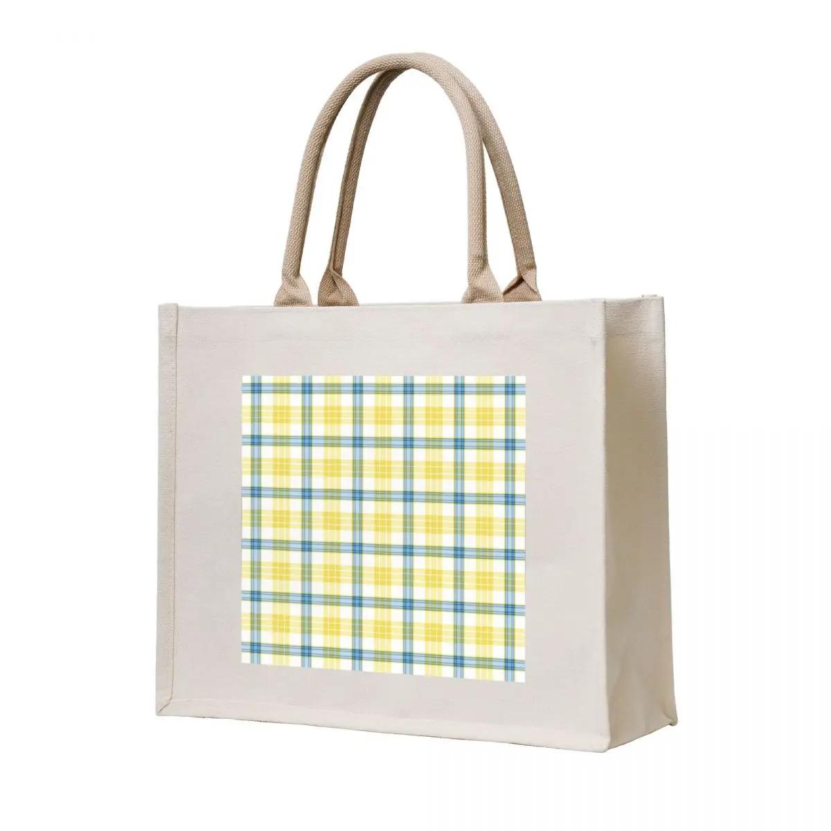 

McGrath Tartan Blue and Yellow Irish Plaid Tote Bag tote bag women reusable shopping bag large tote shopper woman