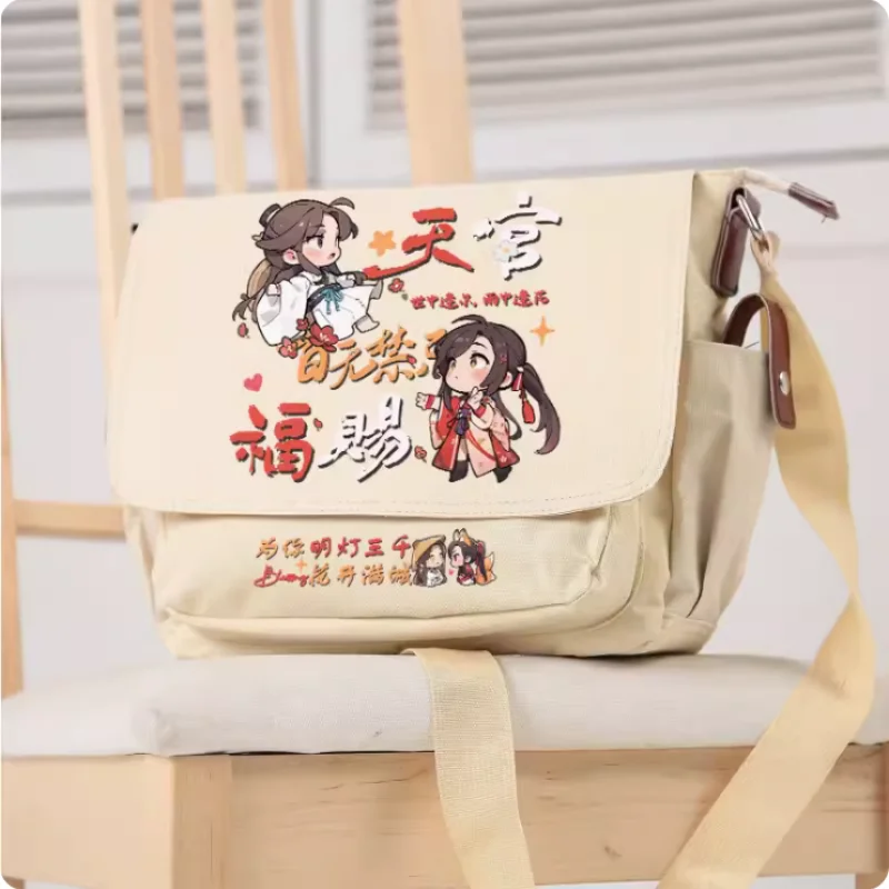 Saco de desenhos animados anime para adolescentes, Tian Guan Ci Fu, Xielian, Huacheng, Student Messenger Handbag, Unsix Moda, Crossbody, B755