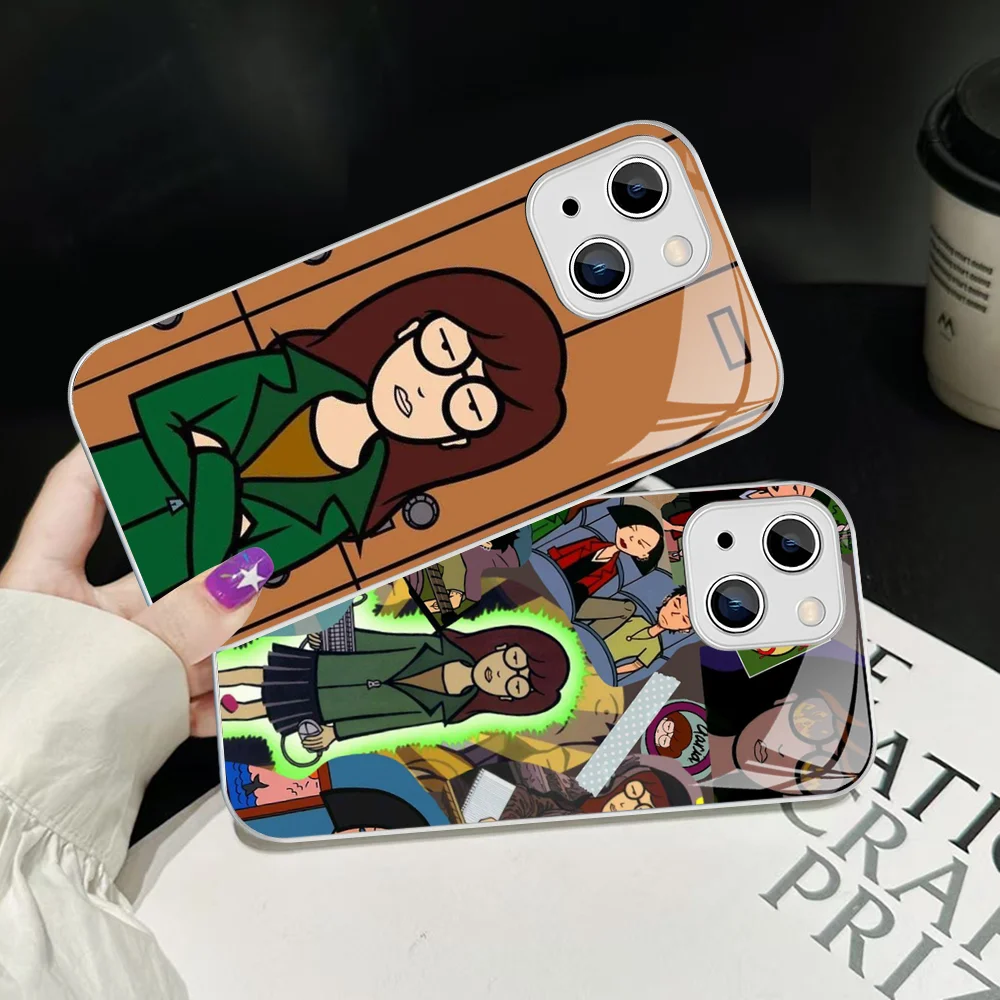 Cartoon D-Daria Phone Case Tempered Glass For iphone 14 13 12 11 Pro Mini XS MAX 14Plus X XS XR Cover