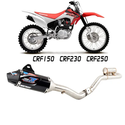 Sistema de escape completo para motocicleta, silenciador de escape para HONDA CRF150, CRF230, CRF250, tubo de escape modificado delantero y todoterreno