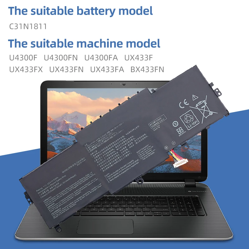 Imagem -06 - Bateria do Portátil para Asus 0b20003080000 Bx433fn Ux433fn2s Zenbook 14 Ux433f Ux433fa-a5046r Suozhan-c31n1811