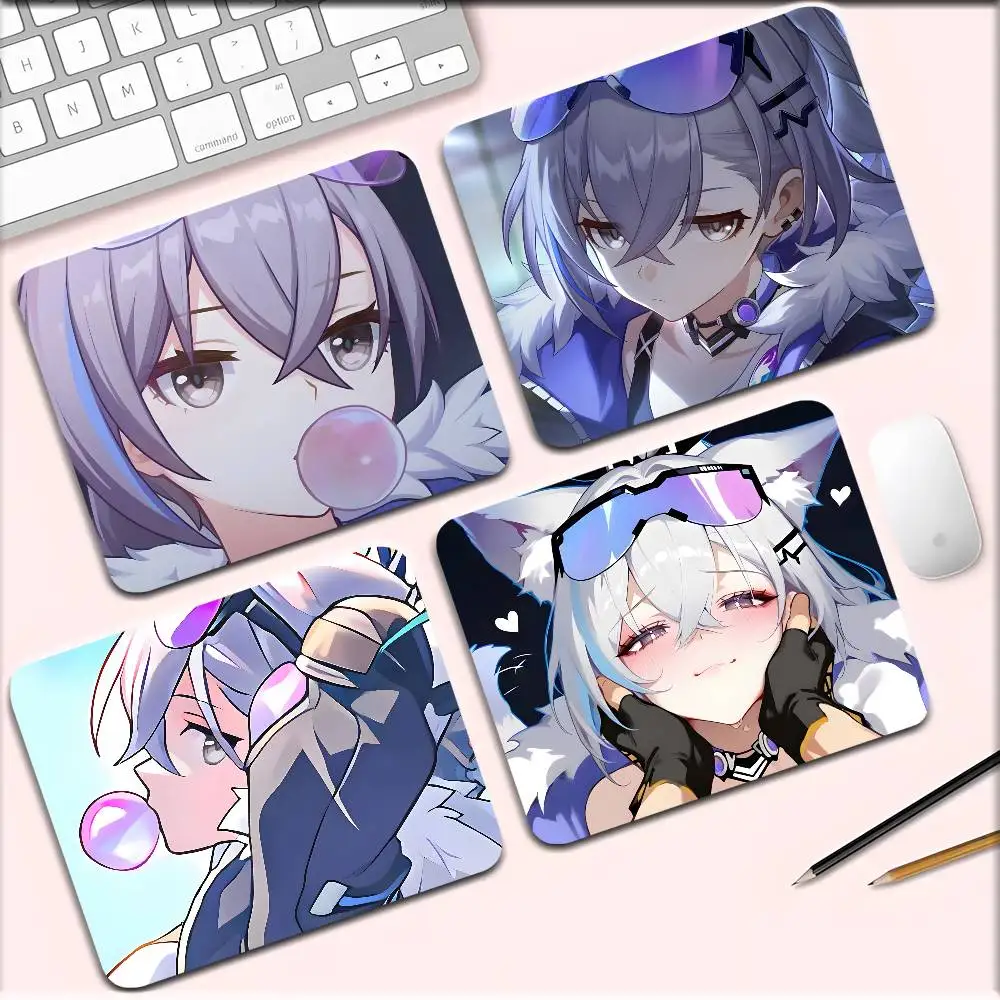 1pc Anime Game Honkai Star Rail Silver Wolf Small Mousepad Keyboard Pad Laptop Cushion Non-slip Deskpad