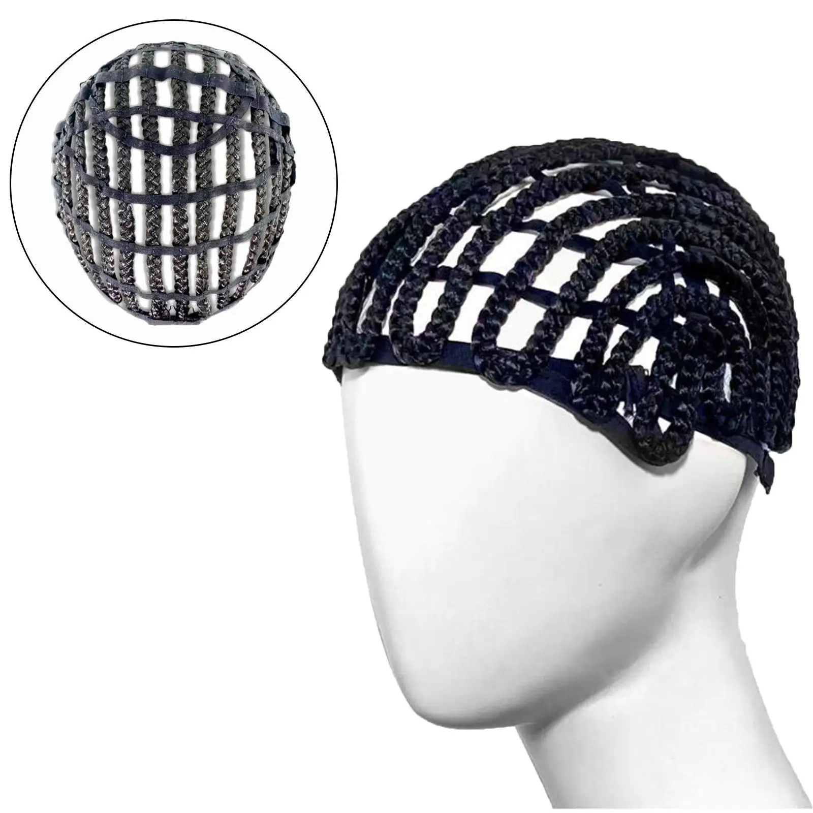 Bonnet de perruque tressé noir avec bretelles réglables, bonnet de tissage élastique pour tresses au crochet, perruque synthétique exécutive