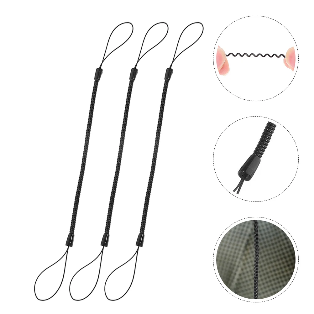 

20 Pcs Spring Lanyard Rope Elastic Anti Drop Phone Stylus Coil Straps Black Lost Tether Coiled Cell Keychain