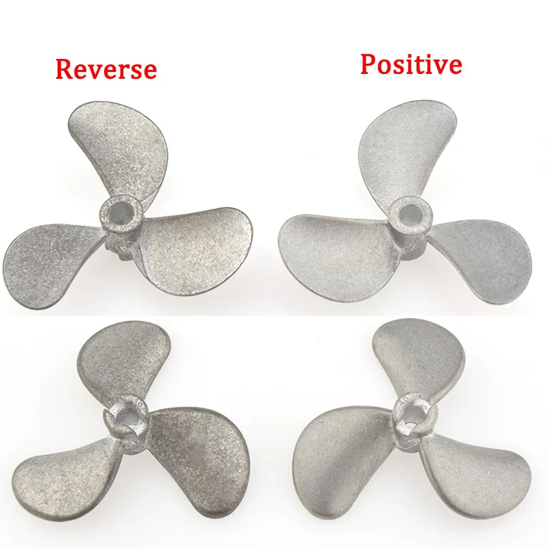 1pc 4mm Shaft Positive/Reverse 3-Blades Metal Propeller Submerged Prop 28mm 32mm 36mm 40mm 44mm 48mm for RC Boat Marine Tug Bait