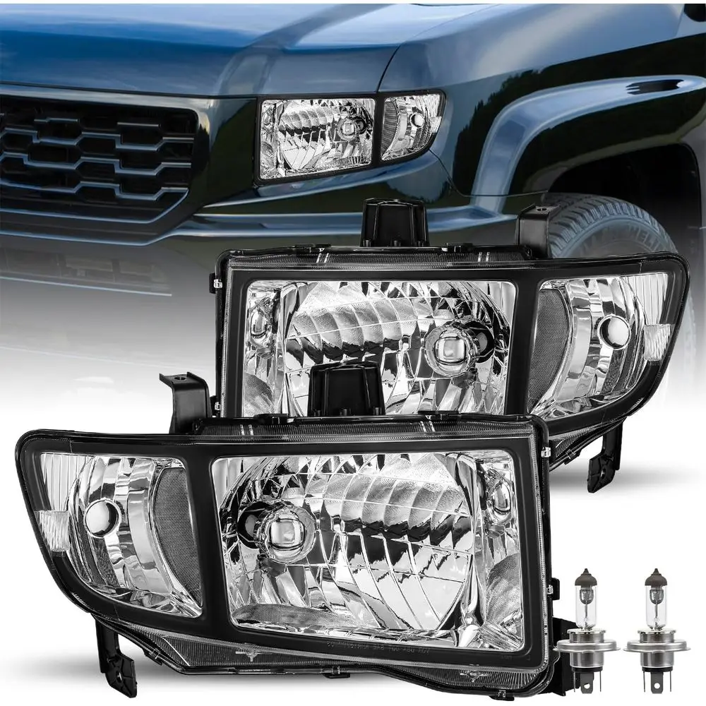 

Комплект фар (пара) с лампами для Honda Ridgeline 2006-2014 [Галогенный тип] Замена фар в стиле OE HO2502128, HO2503128