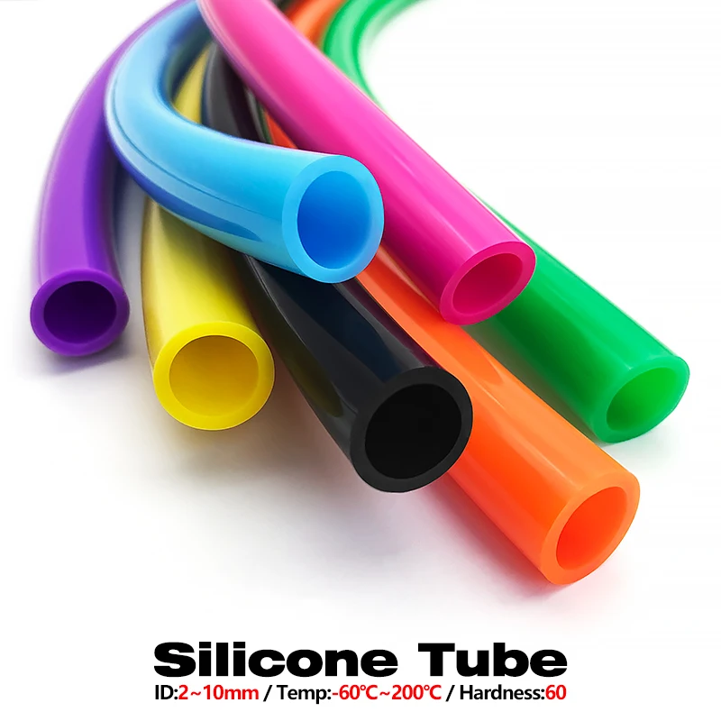 2M Silicone Tube ID 2mm 3 4 5 6 8 9 10 12mm Food Grade Flexible Rubber Hose Soft Drink Pipe Water Connector Colorful Plumbing