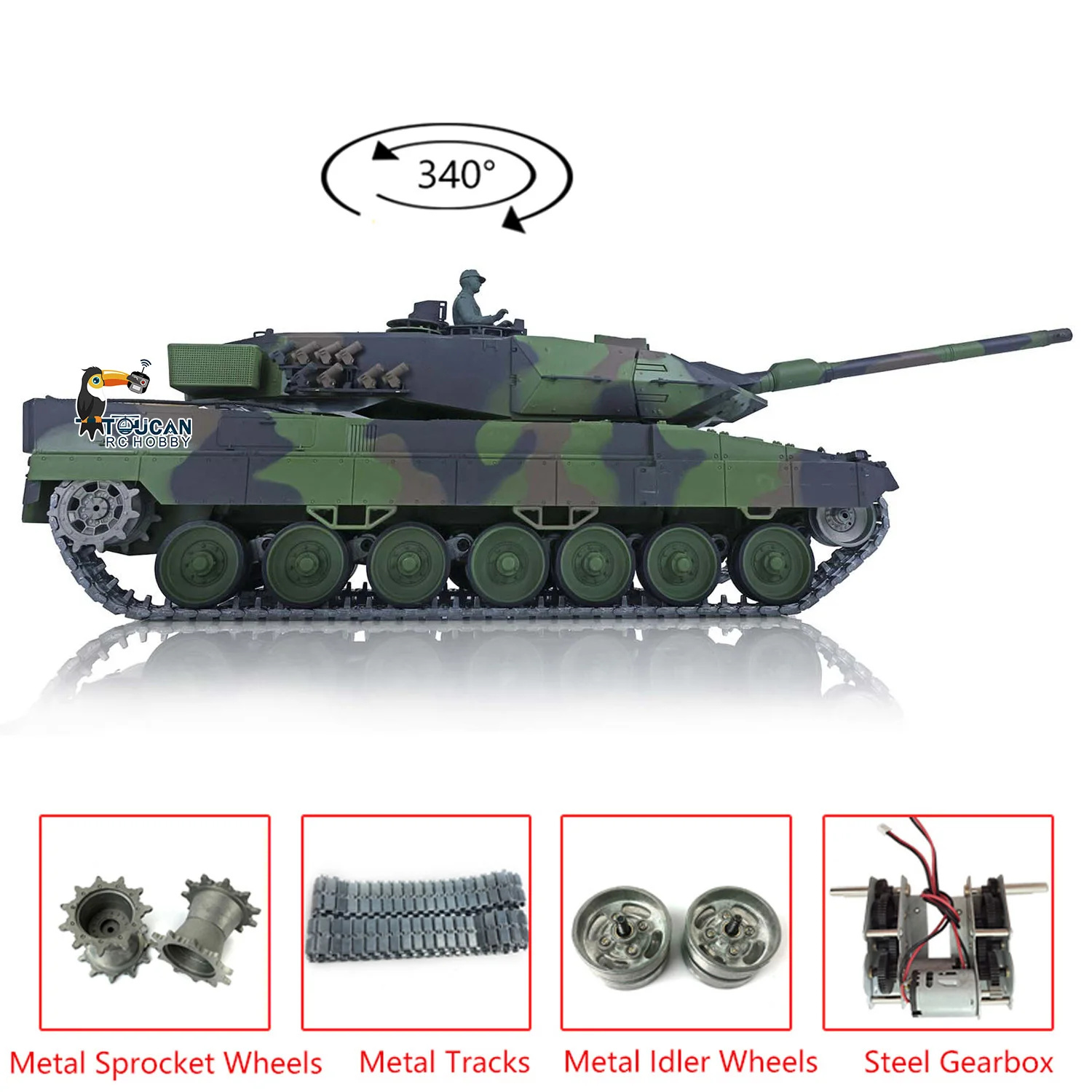 

Радиоуправляемый танк Henglong 1/16 Scale 7.0, улучшенная металлическая модель немецкого Leopard 2A6 RTR, 3889, премиум-качество, любимец коллекционеров