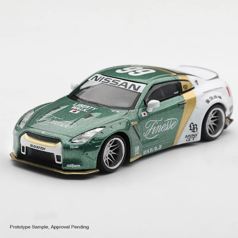 MINIGT 1:64 Nissan GTR (R35) LB WORKS Type 1 Die Casting Alloy Car Model Desktop Ornament Collection Souvenir.