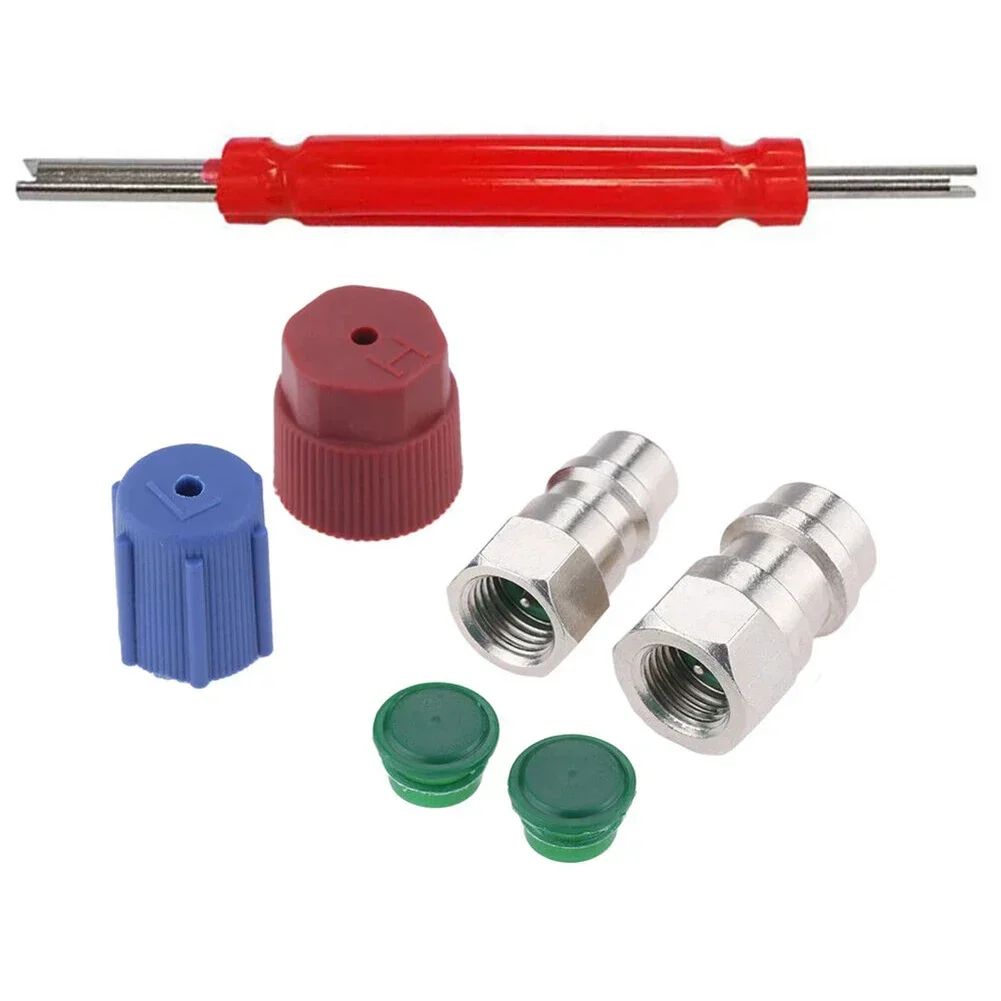 Adattatore Retrofit Kit di conversione aria condizionata da R12 a R134a con strumento di rimozione 1x 1/4 SAE Collegamento ad alta pressione per R134