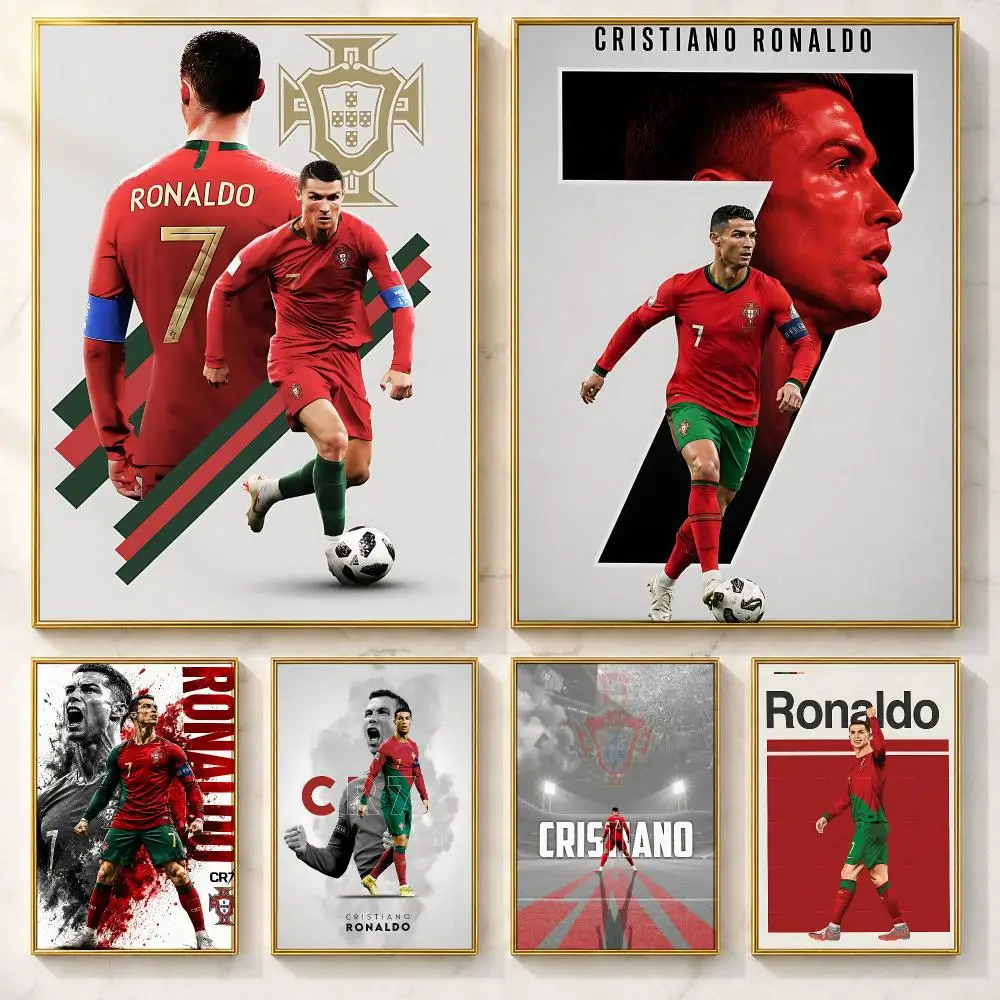 Top-rated Celebrity C-Cristiano RonaldoS Poster Self-adhesive Art Poster Decoracion Painting Wall Art White Kraft Paper Home