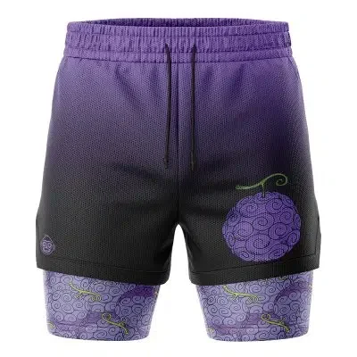 Might Guy 8th Gate Dragon Shippuden 2-in-1 Performance Shorts Cartoon Sports Fitness Shorts Anime Casual 3D Printing